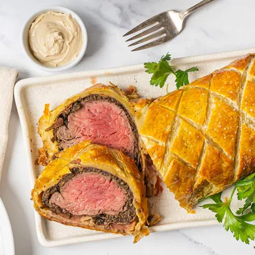 Beef Wellington with Horseradish Crema