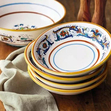 Sur La Table Nova Deruta Serve Bowls stacked